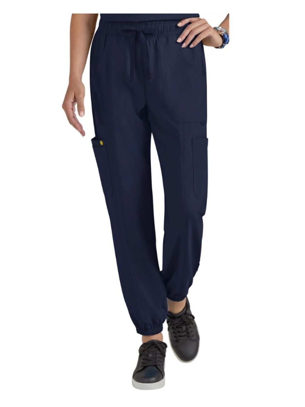 NWT Koi Smiley World Jolly Jogger 7 pocket Scrub Pants - Medium (M) , Navy Blue